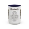 affenpinscher-mug-writeup-navy-1 15oz Affenpinscher Mug, Illustrated Dog Breed Facts Coffee Mug, Vintage Dog Keepsake Gift