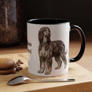 11oz Afghan Hound Mug, Vintage Dog Portrait Coffee Mug, Dog Lover Gift