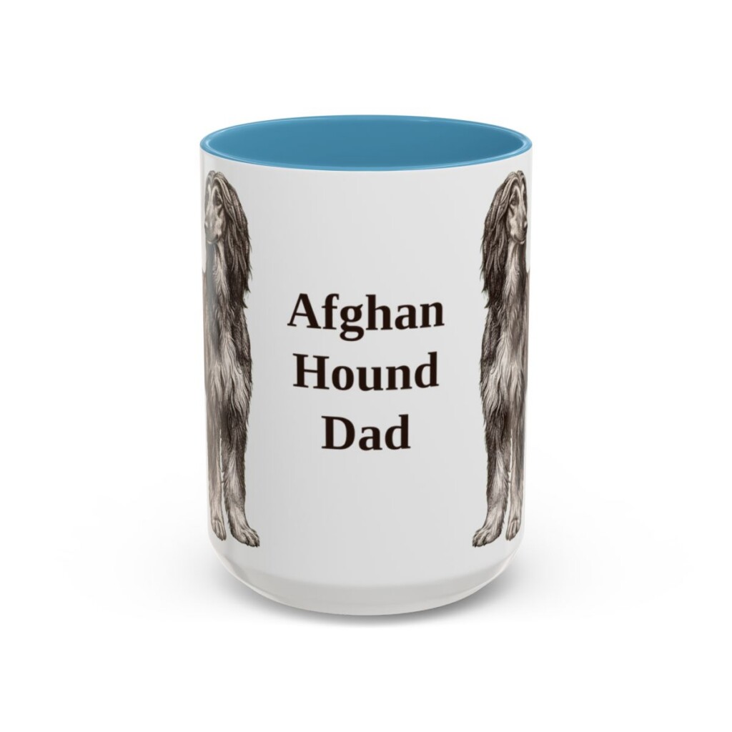 15oz Afghan Hound Dog Dad Mug, Vintage Sketch Coffee Mug, Dog Dad Gift