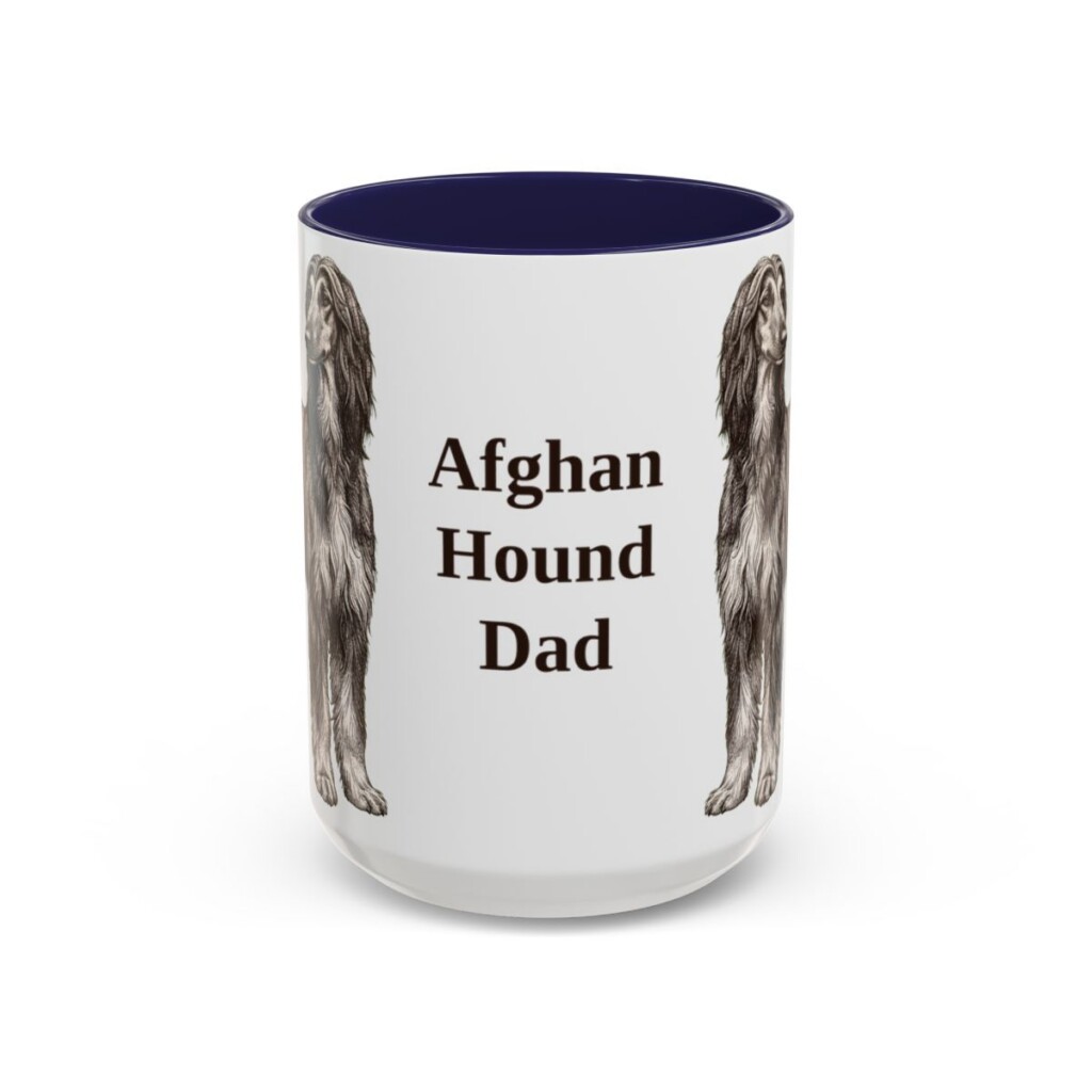15oz Afghan Hound Dog Dad Mug, Vintage Sketch Coffee Mug, Dog Dad Gift