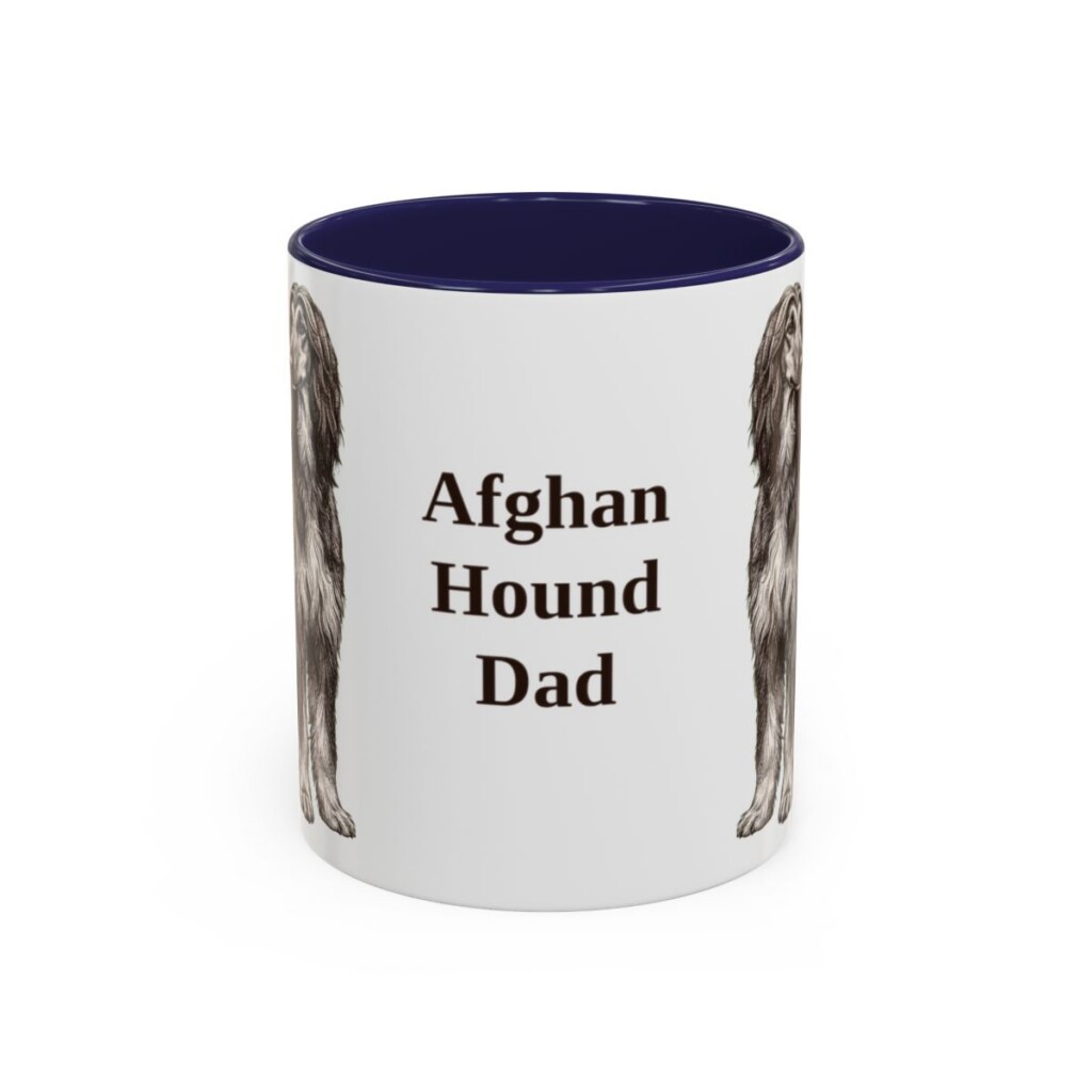 11oz Afghan Hound Dog Dad Mug, Vintage Sketch Coffee Mug, Dog Dad Gift