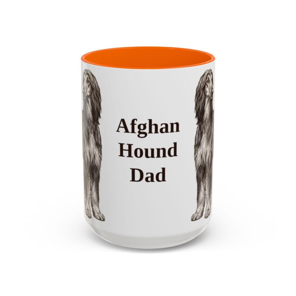 15oz Afghan Hound Dog Dad Mug, Vintage Sketch Coffee Mug, Dog Dad Gift