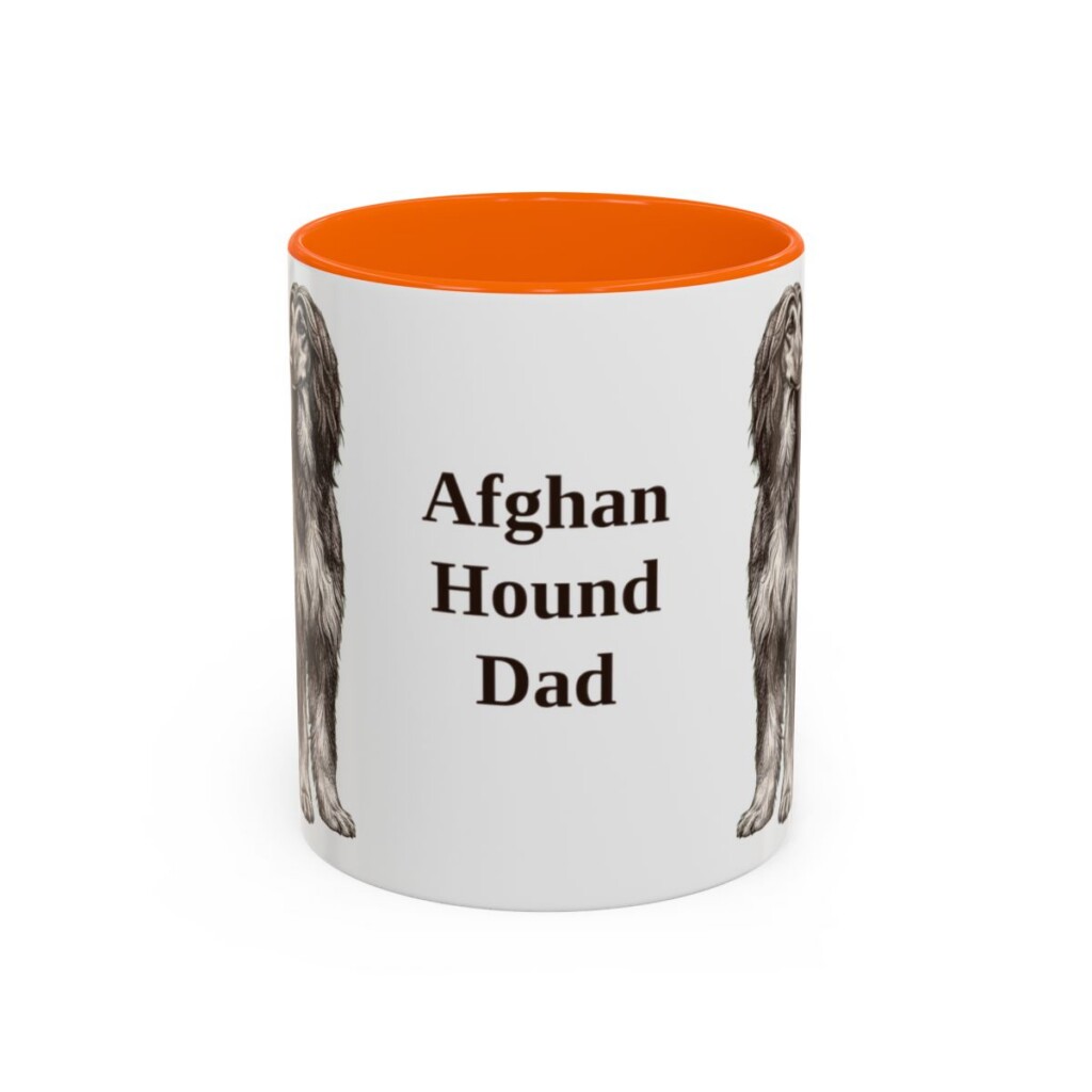 11oz Afghan Hound Dog Dad Mug, Vintage Sketch Coffee Mug, Dog Dad Gift