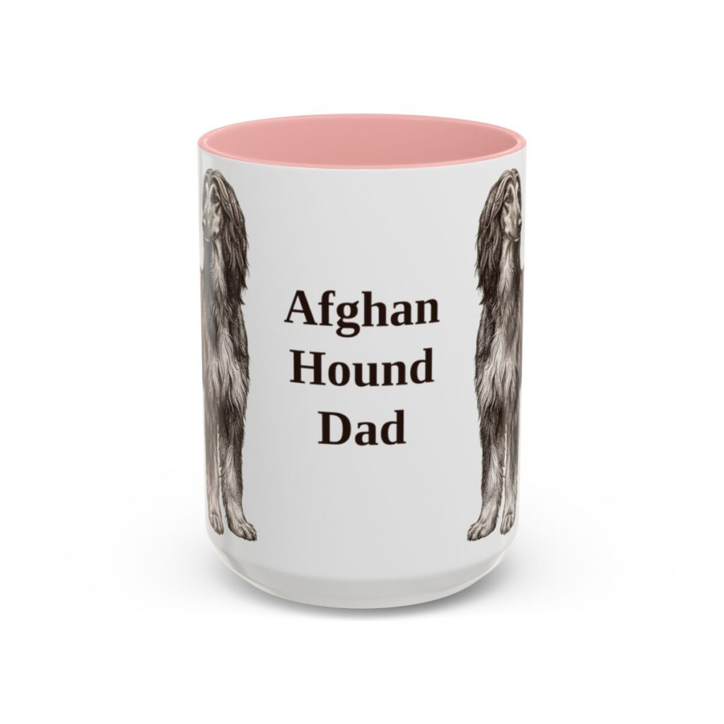 15oz Afghan Hound Dog Dad Mug, Vintage Sketch Coffee Mug, Dog Dad Gift
