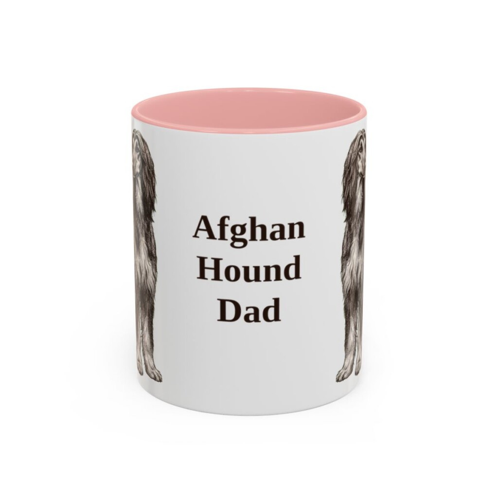 11oz Afghan Hound Dog Dad Mug, Vintage Sketch Coffee Mug, Dog Dad Gift