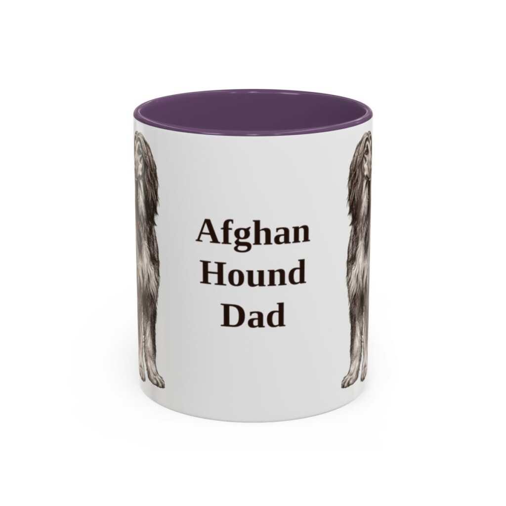 11oz Afghan Hound Dog Dad Mug, Vintage Sketch Coffee Mug, Dog Dad Gift
