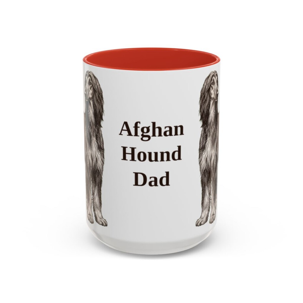 15oz Afghan Hound Dog Dad Mug, Vintage Sketch Coffee Mug, Dog Dad Gift
