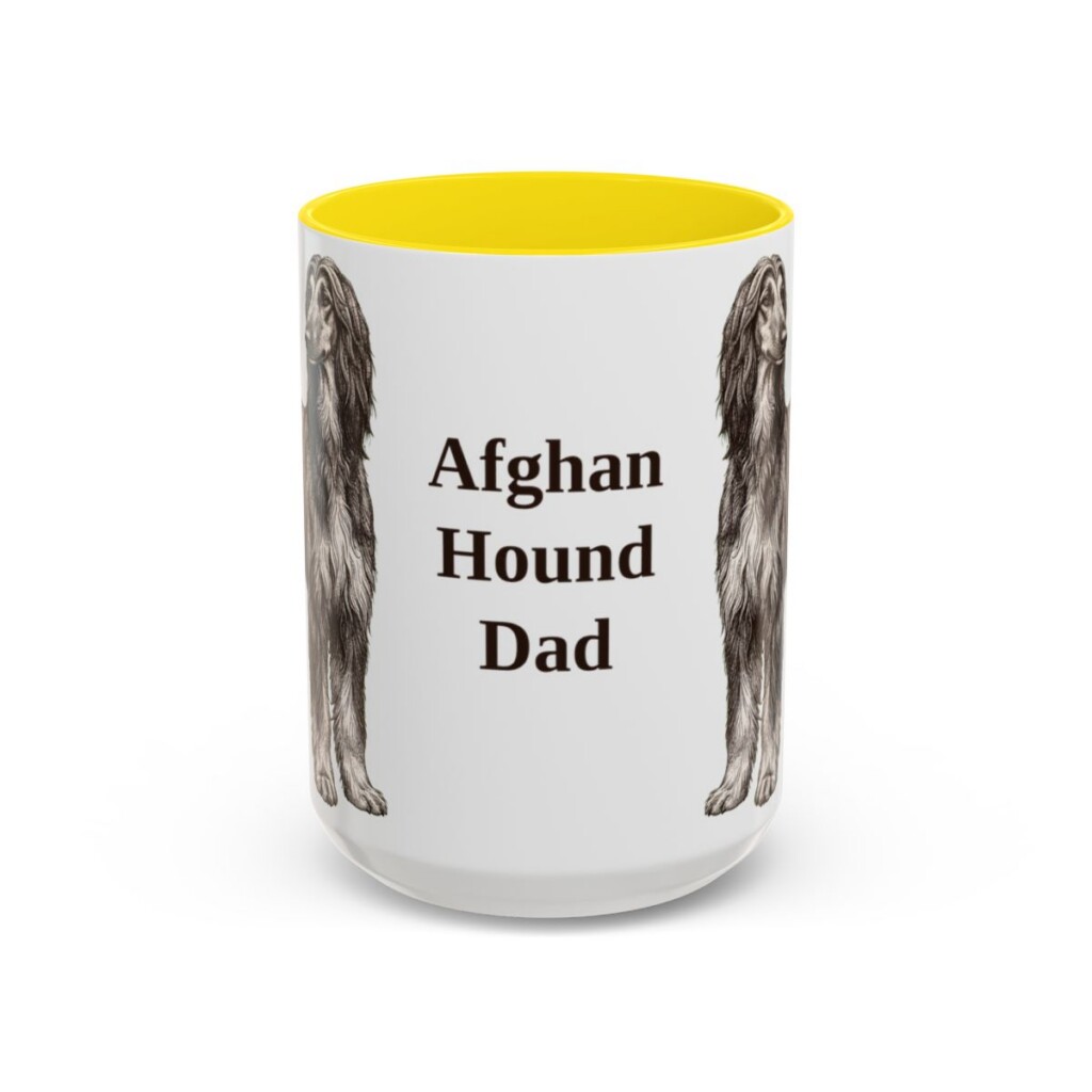 15oz Afghan Hound Dog Dad Mug, Vintage Sketch Coffee Mug, Dog Dad Gift