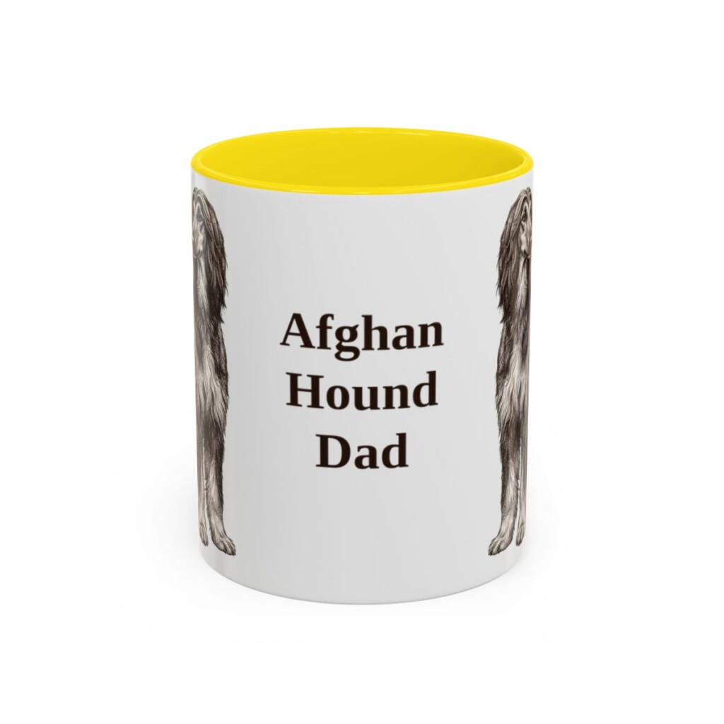 11oz Afghan Hound Dog Dad Mug, Vintage Sketch Coffee Mug, Dog Dad Gift