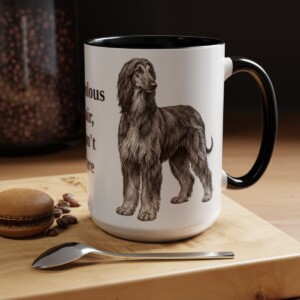 15oz Funny Afghan Hound Mug, Fabulous Hair, Don't Care, Vintage Dog Coffee Mug, Dog Lover Gift