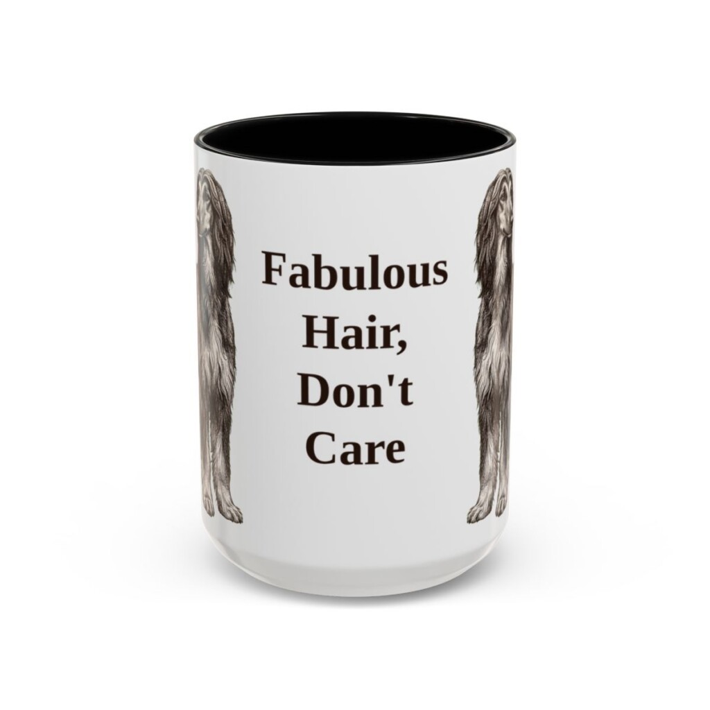 15oz Funny Afghan Hound Mug, Fabulous Hair, Don't Care, Vintage Dog Coffee Mug, Dog Lover Gift