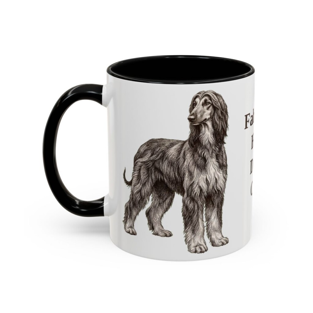 11oz Funny Afghan Hound Mug, Fabulous Hair, Don't Care, Vintage Dog Coffee Mug, Dog Lover Gift