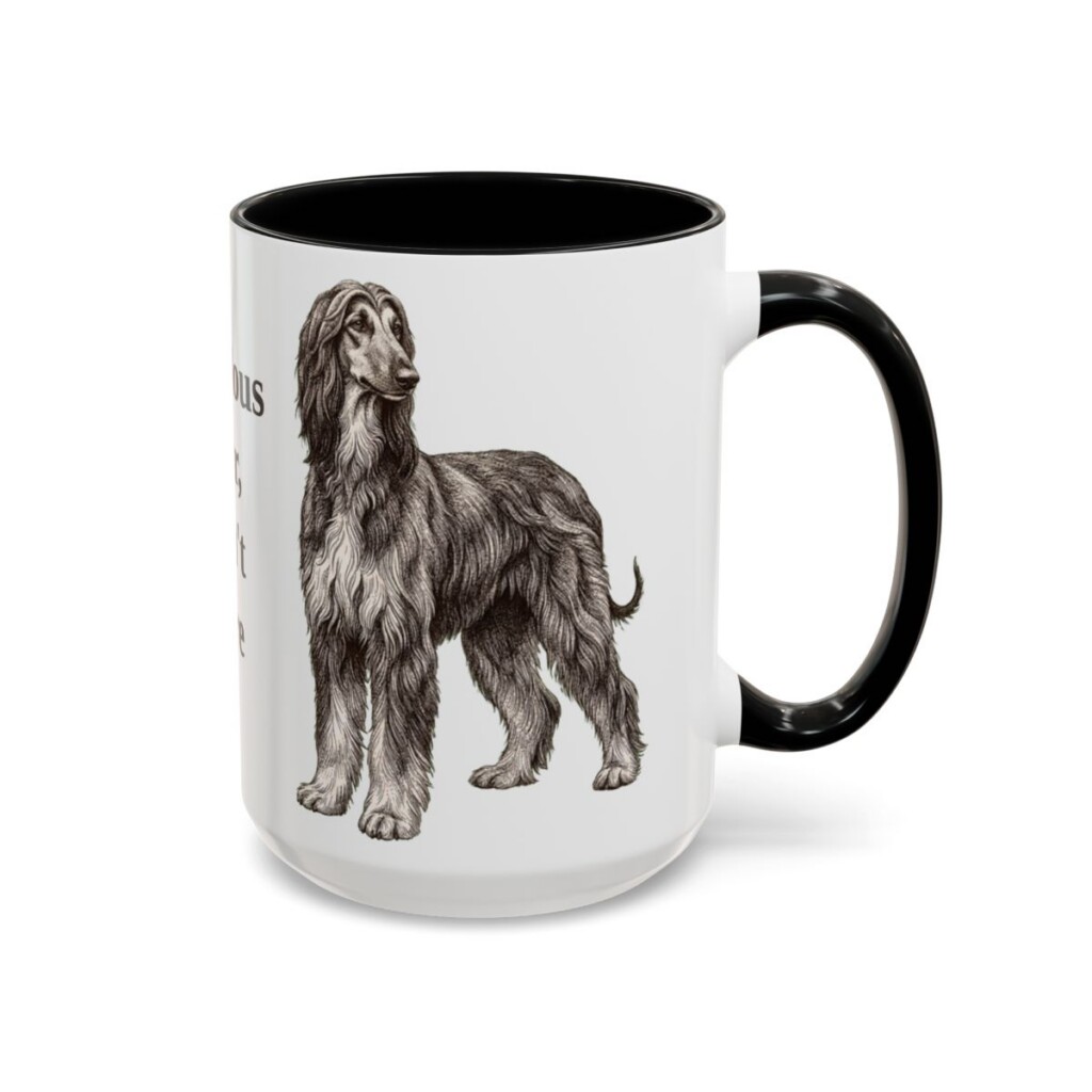 15oz Funny Afghan Hound Mug, Fabulous Hair, Don't Care, Vintage Dog Coffee Mug, Dog Lover Gift