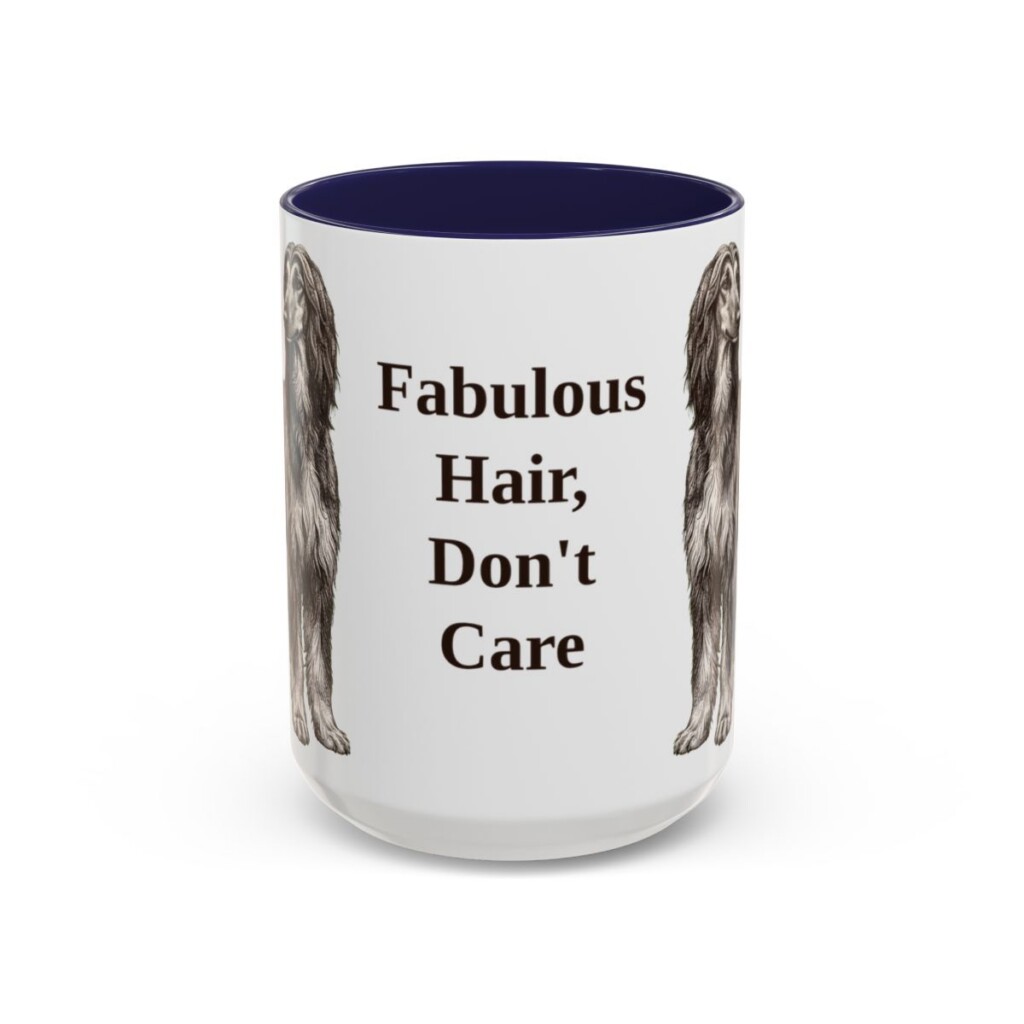 15oz Funny Afghan Hound Mug, Fabulous Hair, Don't Care, Vintage Dog Coffee Mug, Dog Lover Gift