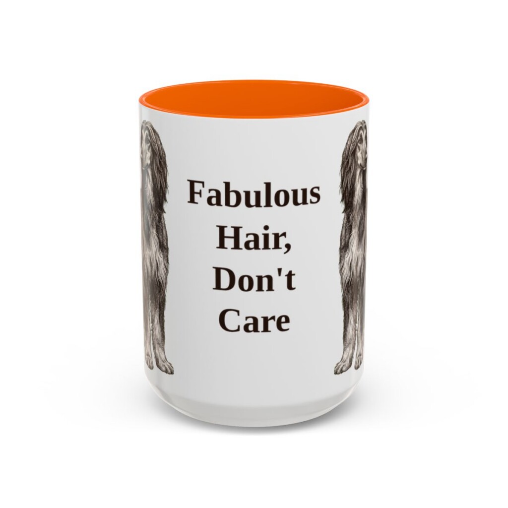 15oz Funny Afghan Hound Mug, Fabulous Hair, Don't Care, Vintage Dog Coffee Mug, Dog Lover Gift