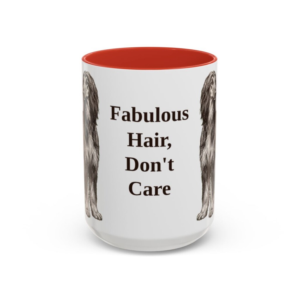 15oz Funny Afghan Hound Mug, Fabulous Hair, Don't Care, Vintage Dog Coffee Mug, Dog Lover Gift