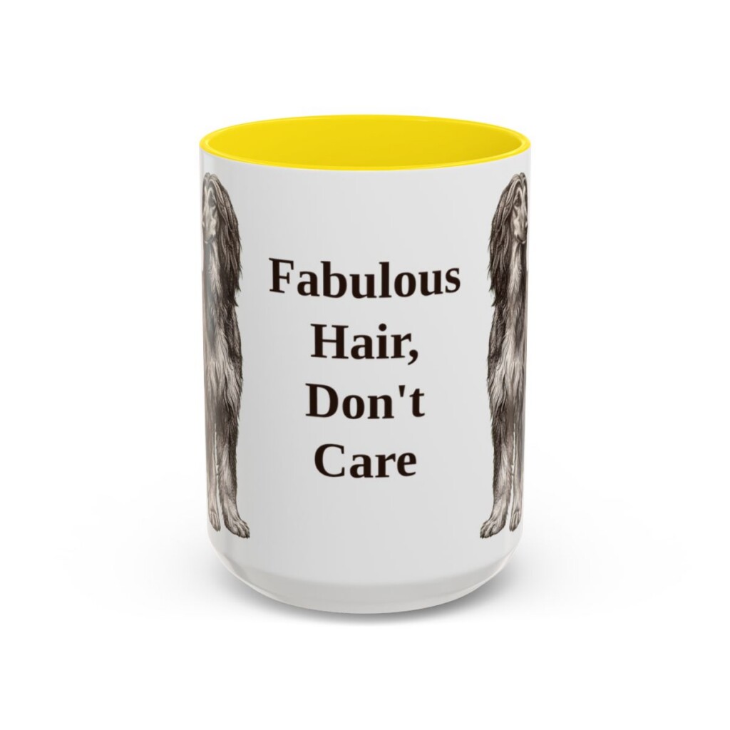 15oz Funny Afghan Hound Mug, Fabulous Hair, Don't Care, Vintage Dog Coffee Mug, Dog Lover Gift
