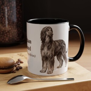 11oz Afghan Hound Latin Mug, Afghan Hound, Vintage Dog Coffee Mug, Dog Lover Gift
