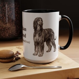 15oz Afghan Hound Latin Mug, Afghan Hound, Vintage Dog Coffee Mug, Dog Lover Gift