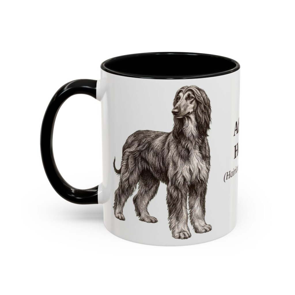 11oz Afghan Hound Latin Mug, Afghan Hound, Vintage Dog Coffee Mug, Dog Lover Gift