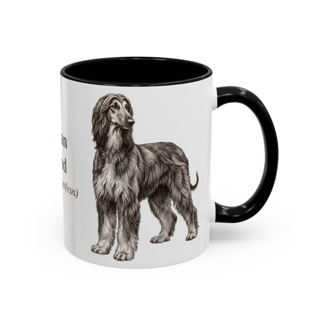 11oz Afghan Hound Latin Mug, Afghan Hound, Vintage Dog Coffee Mug, Dog Lover Gift