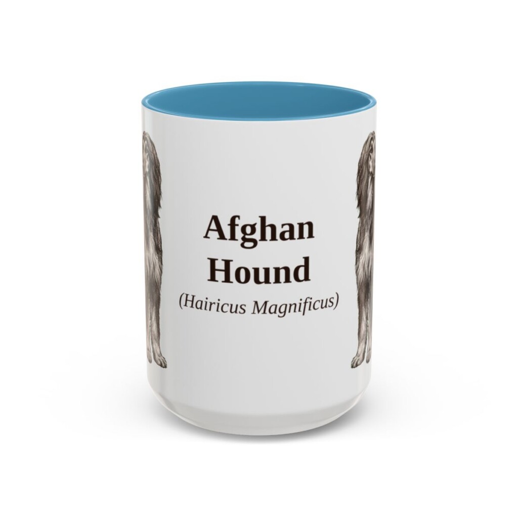 afghan-hound-mug-latin-light-blue-3 15oz Afghan Hound Latin Mug, Afghan Hound, Vintage Dog Coffee Mug, Dog Lover Gift