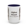 afghan-hound-mug-latin-navy-3 15oz Afghan Hound Latin Mug, Afghan Hound, Vintage Dog Coffee Mug, Dog Lover Gift