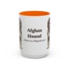 afghan-hound-mug-latin-orange-3 15oz Afghan Hound Latin Mug, Afghan Hound, Vintage Dog Coffee Mug, Dog Lover Gift