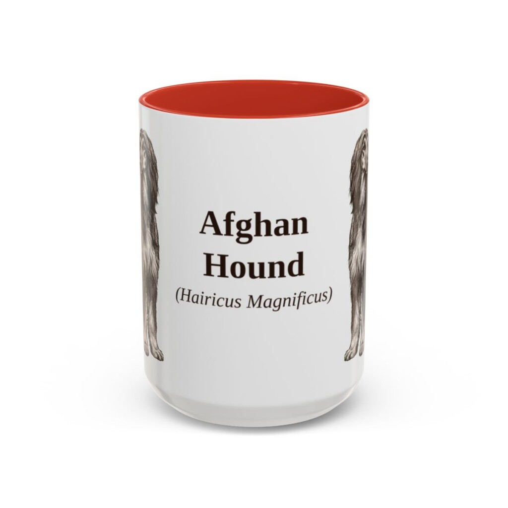 afghan-hound-mug-latin-red-3 15oz Afghan Hound Latin Mug, Afghan Hound, Vintage Dog Coffee Mug, Dog Lover Gift