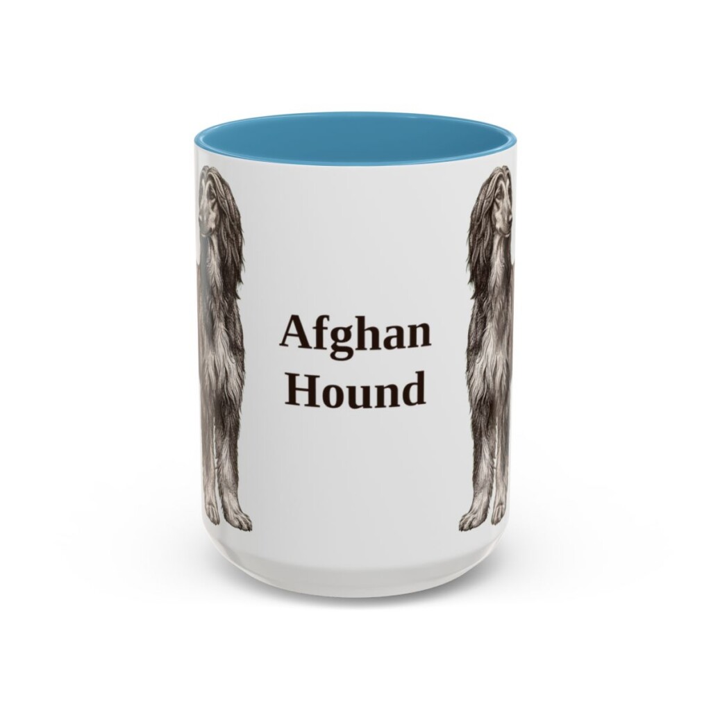 15oz Afghan Hound Mug, Vintage Dog Portrait Coffee Mug, Dog Lover Gift