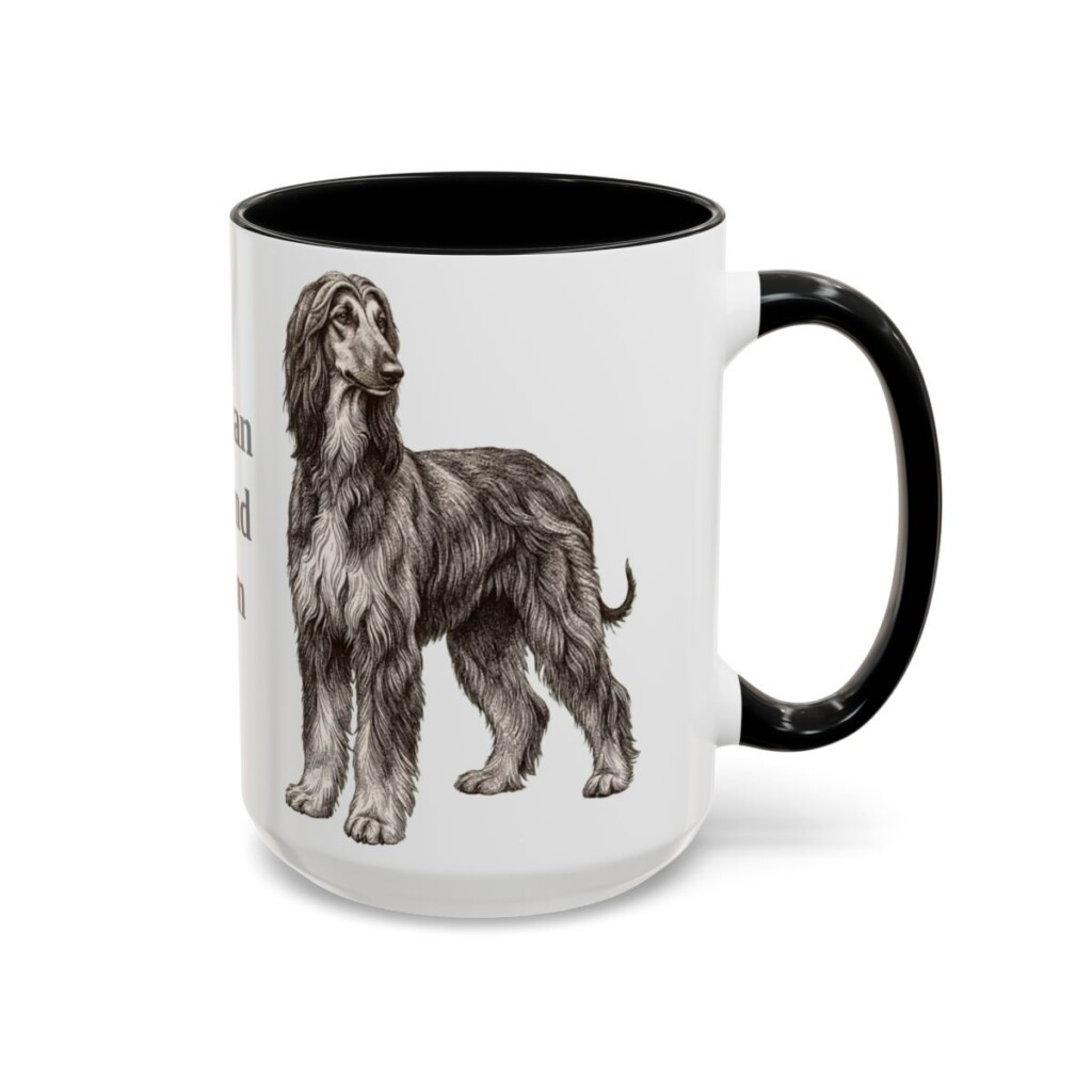 15oz Afghan Hound Dog Mom Mug, Vintage Sketch Coffee Mug, Dog Mom Gift