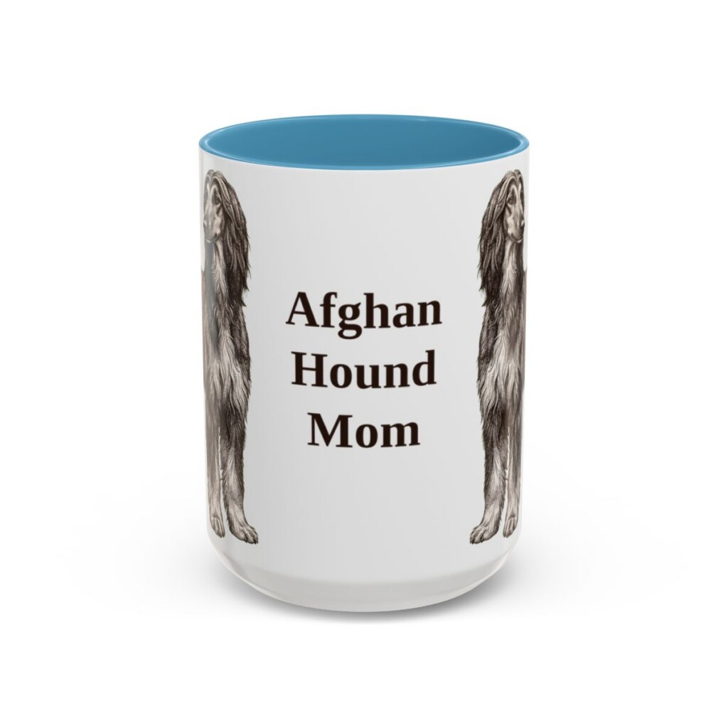 15oz Afghan Hound Dog Mom Mug, Vintage Sketch Coffee Mug, Dog Mom Gift