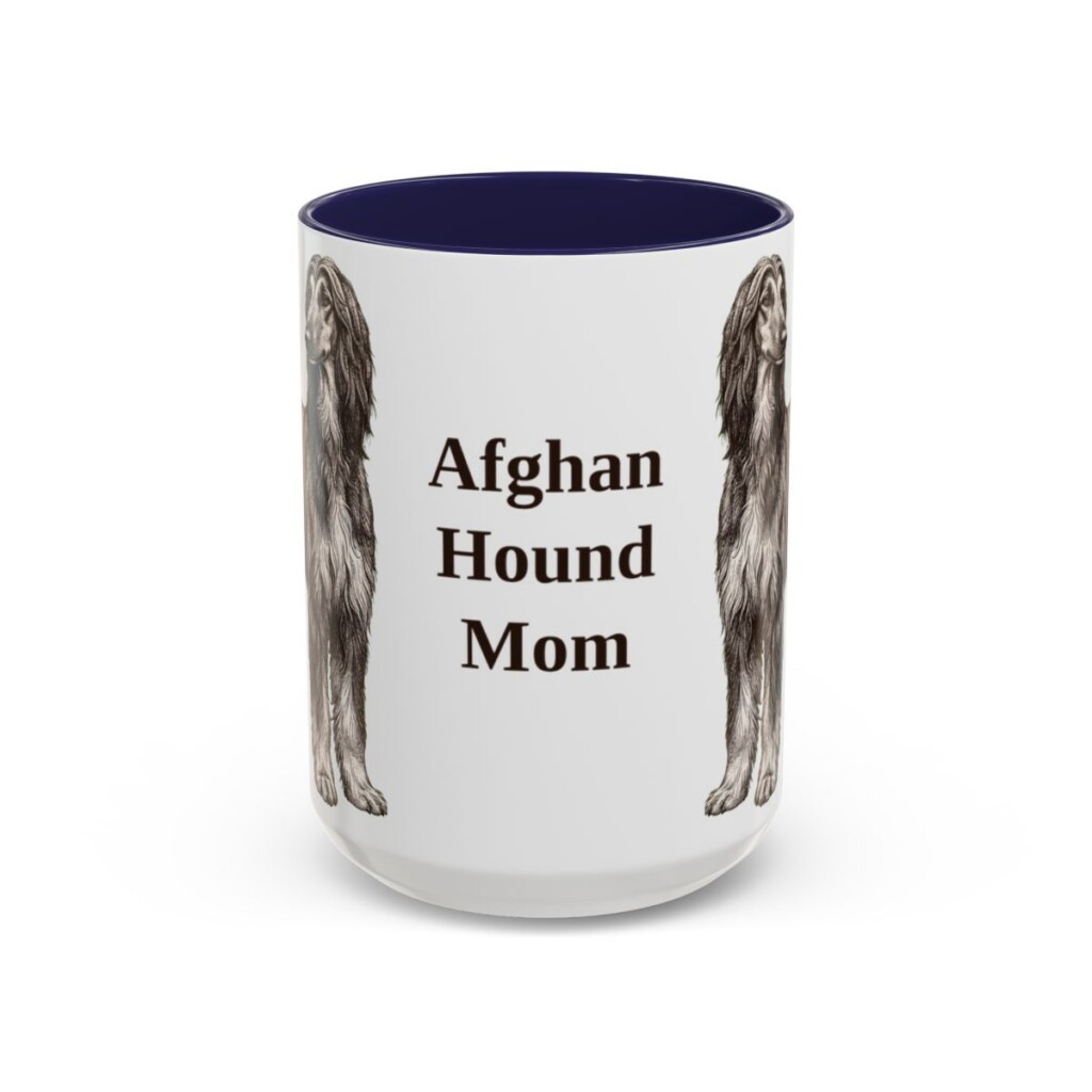 15oz Afghan Hound Dog Mom Mug, Vintage Sketch Coffee Mug, Dog Mom Gift