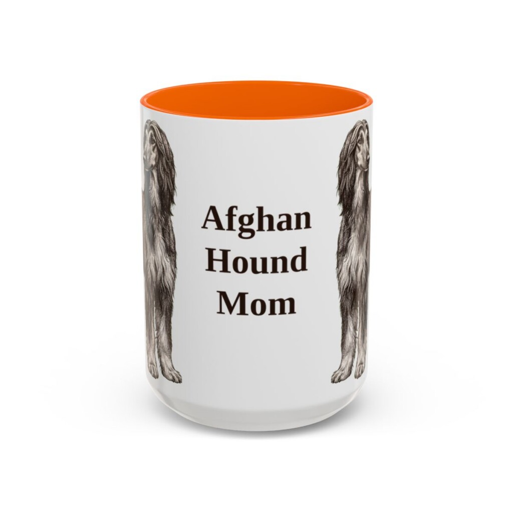 15oz Afghan Hound Dog Mom Mug, Vintage Sketch Coffee Mug, Dog Mom Gift