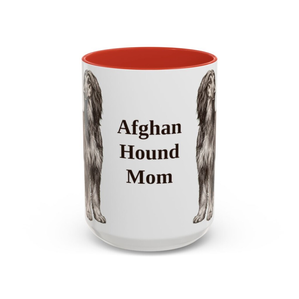 15oz Afghan Hound Dog Mom Mug, Vintage Sketch Coffee Mug, Dog Mom Gift