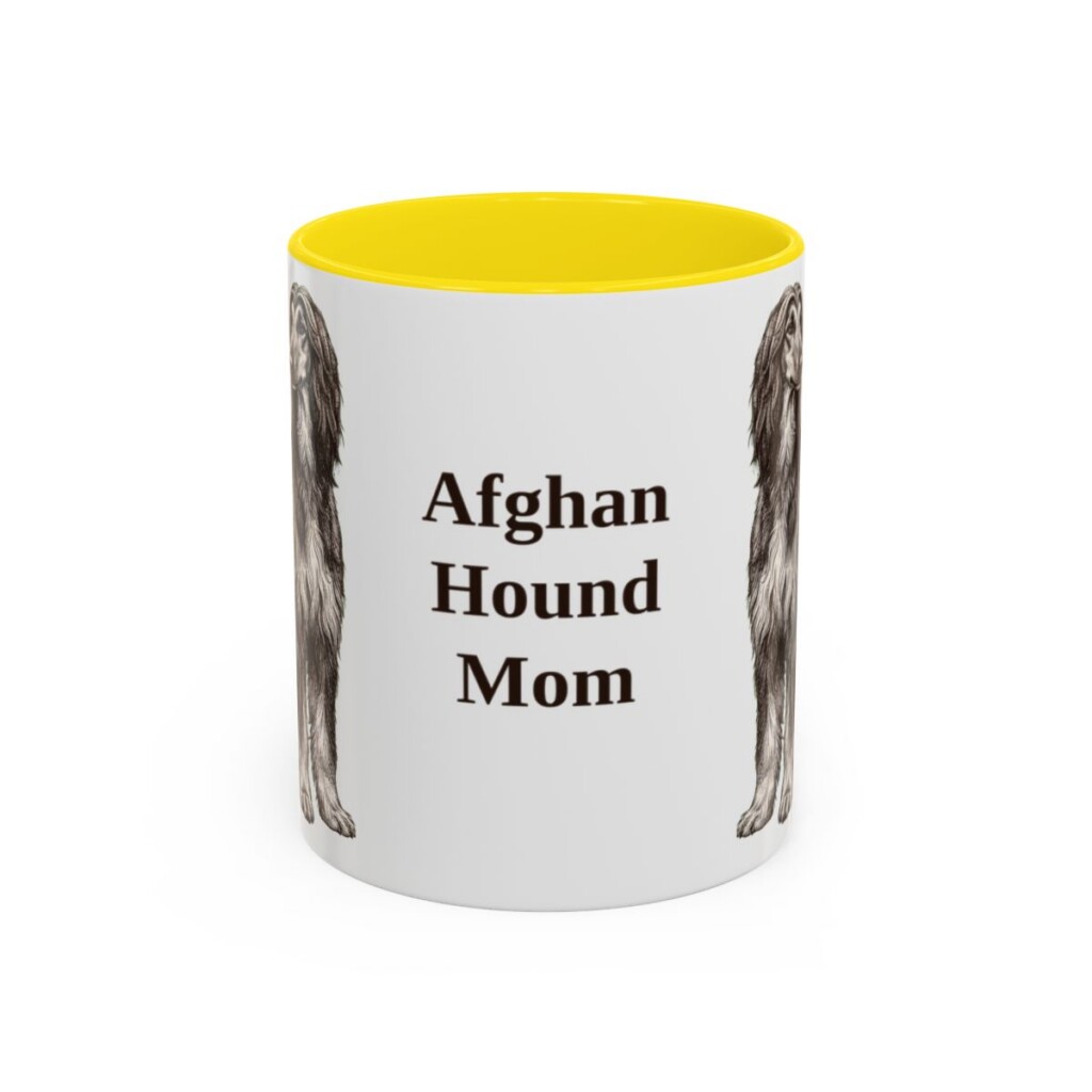 11oz Afghan Hound Dog Mom Mug, Vintage Sketch Coffee Mug, Dog Mom Gift