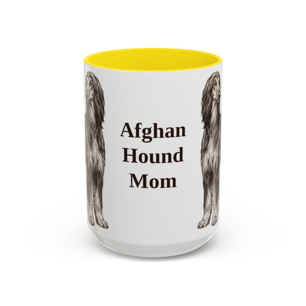 15oz Afghan Hound Dog Mom Mug, Vintage Sketch Coffee Mug, Dog Mom Gift