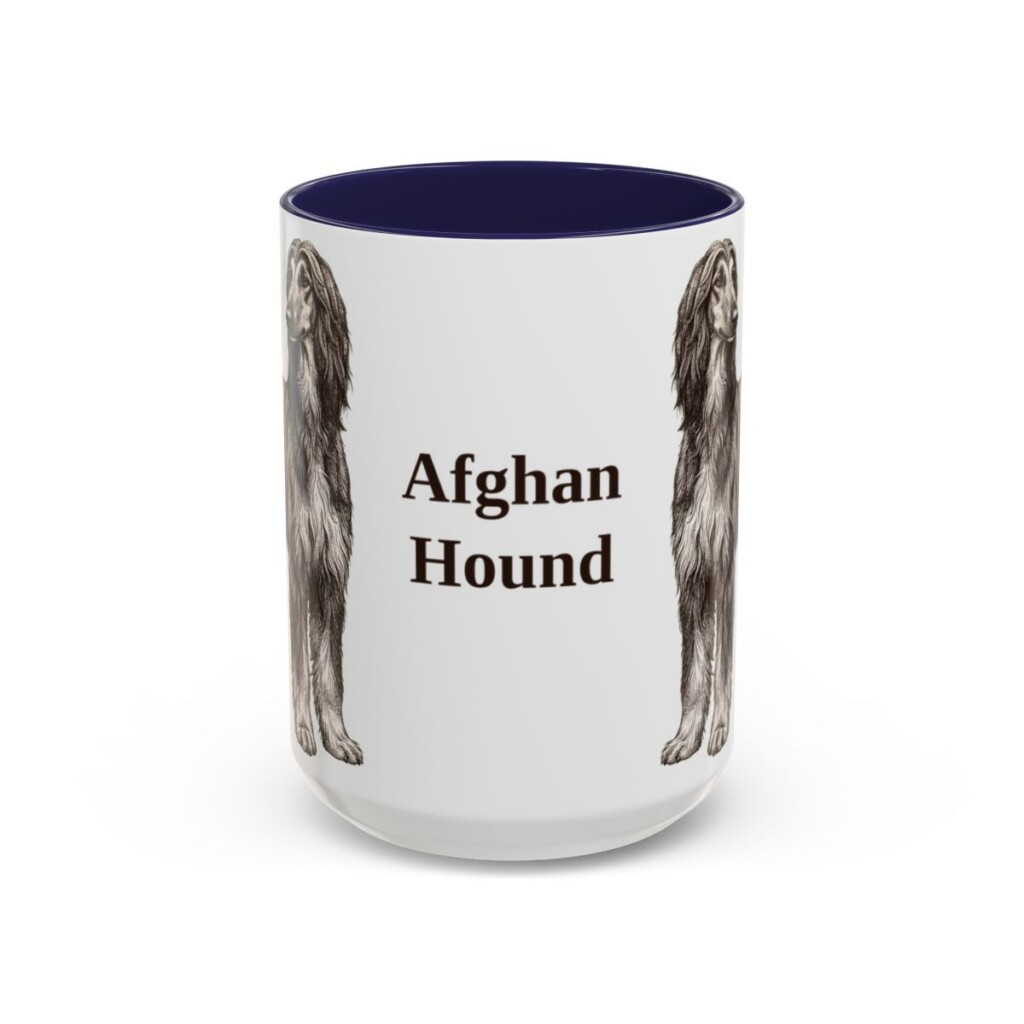 15oz Afghan Hound Mug, Vintage Dog Portrait Coffee Mug, Dog Lover Gift