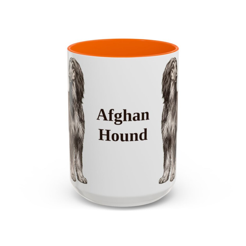 15oz Afghan Hound Mug, Vintage Dog Portrait Coffee Mug, Dog Lover Gift