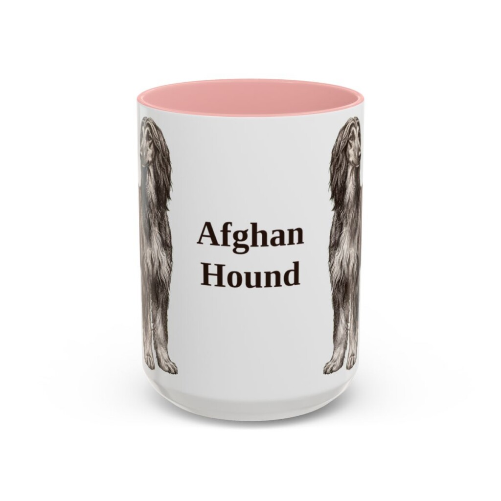15oz Afghan Hound Mug, Vintage Dog Portrait Coffee Mug, Dog Lover Gift