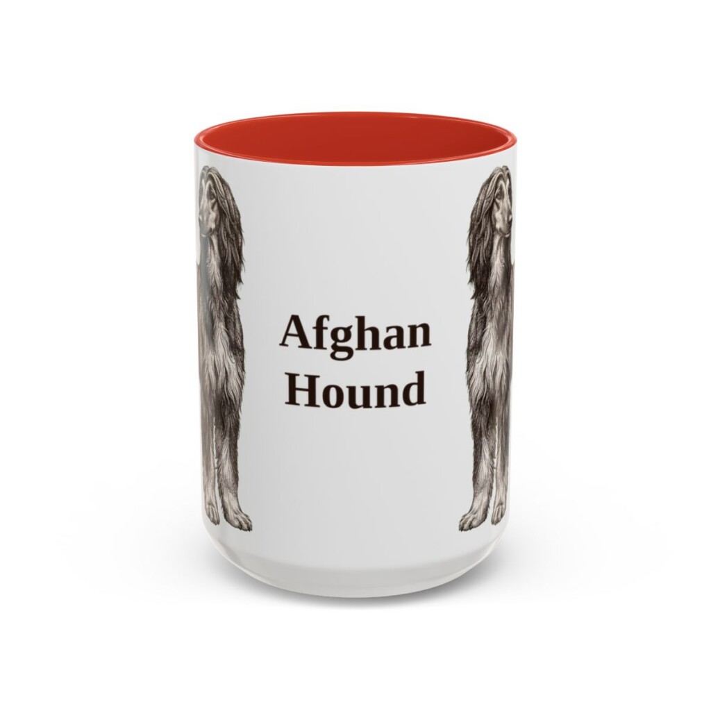 15oz Afghan Hound Mug, Vintage Dog Portrait Coffee Mug, Dog Lover Gift