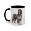 11oz Afghan Hound Mug, Illustrated Dog Breed Facts Coffee Mug, Vintage Dog Keepsake Gift