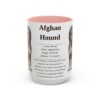 afghan-hound-mug-writeup-pink-3 15oz Afghan Hound Mug, Illustrated Dog Breed Facts Coffee Mug, Vintage Dog Keepsake Gift