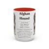 afghan-hound-mug-writeup-red-3 15oz Afghan Hound Mug, Illustrated Dog Breed Facts Coffee Mug, Vintage Dog Keepsake Gift
