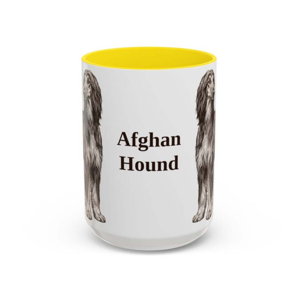 15oz Afghan Hound Mug, Vintage Dog Portrait Coffee Mug, Dog Lover Gift