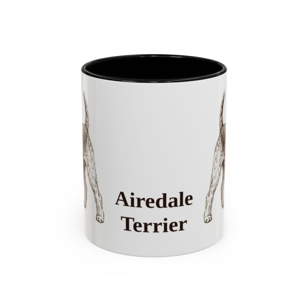 11oz Airedale Terrier Mug, Vintage Dog Portrait Coffee Mug, Dog Lover Gift