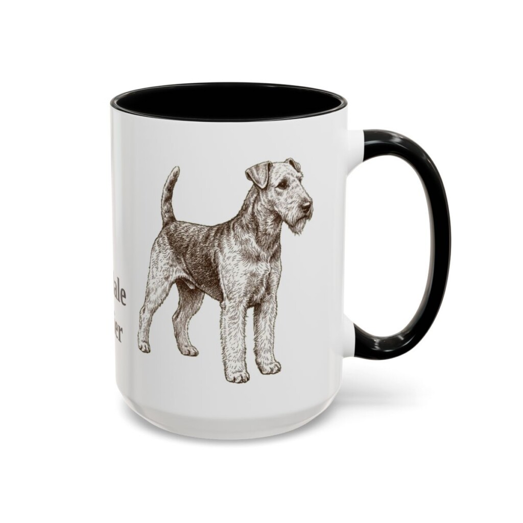 15oz Airedale Terrier Mug, Vintage Dog Portrait Coffee Mug, Dog Lover Gift