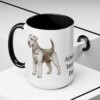 15oz Airedale Terrier Dog Dad Mug, Vintage Sketch Coffee Mug, Dog Dad Gift