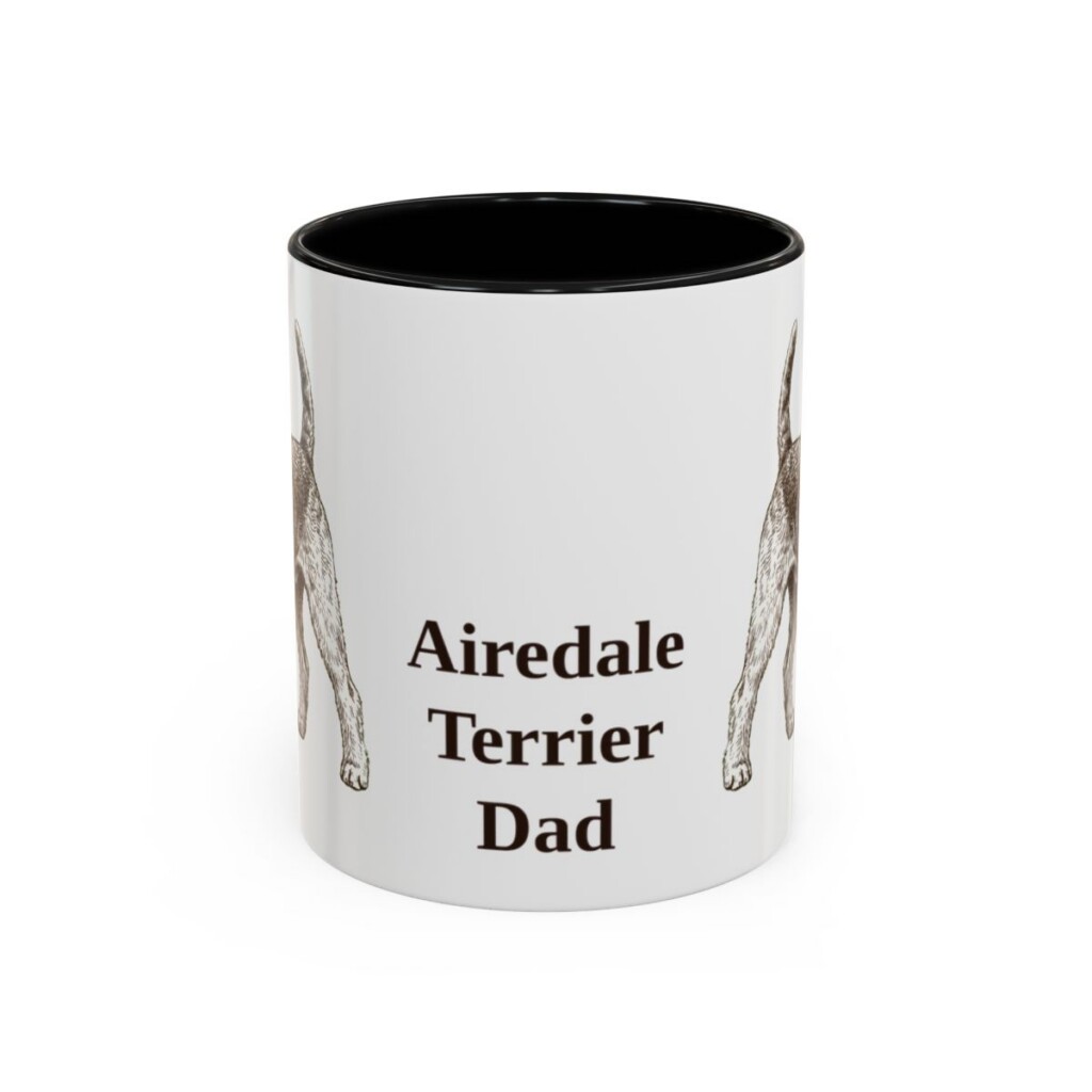 11oz Airedale Terrier Dog Dad Mug, Vintage Sketch Coffee Mug, Dog Dad Gift