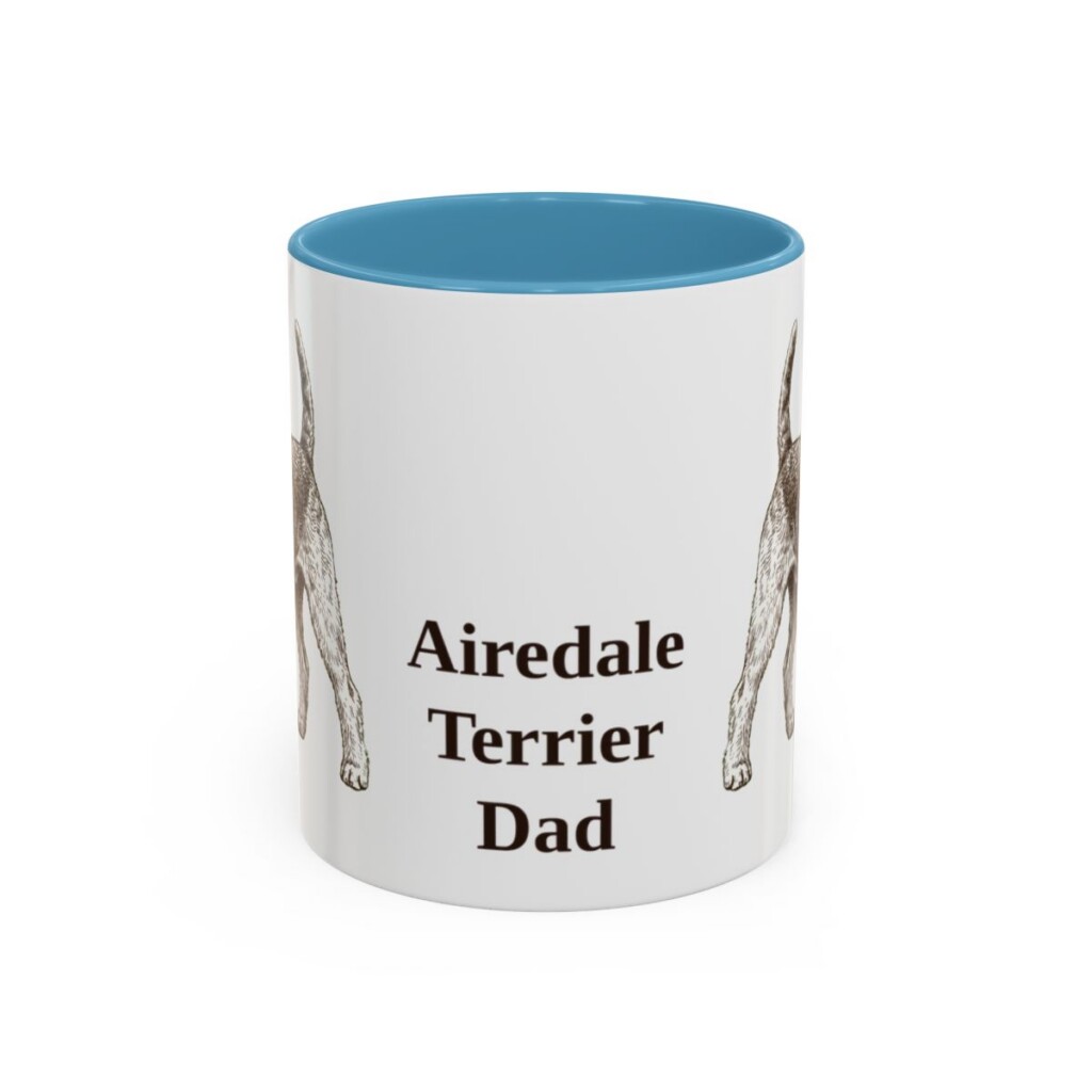 11oz Airedale Terrier Dog Dad Mug, Vintage Sketch Coffee Mug, Dog Dad Gift